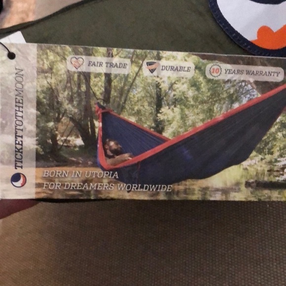Ticket to the moon hammock King Size 2 Person espresso & forest green NWT - Picture 3 of 6